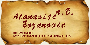Atanasije Božanović vizit kartica
